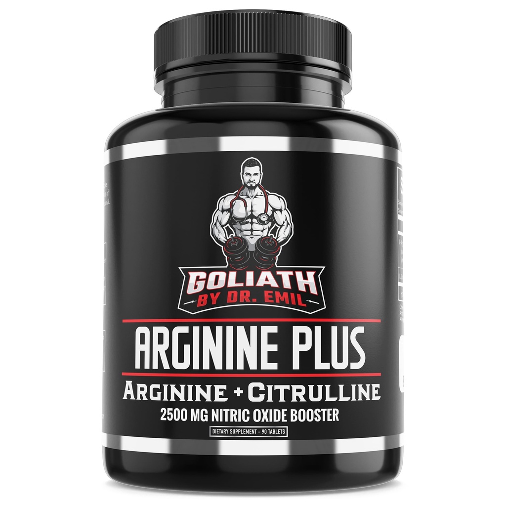 Dr. Emil's ARGININE Plus - L Arginina + L Citrullina - 2500 MG High Dose NO Tabelle Booster - Nitric Oxide Supplemento per vascolarità e salute del cuore (Arginina AAKG e Citrulline Malate 2:1)
