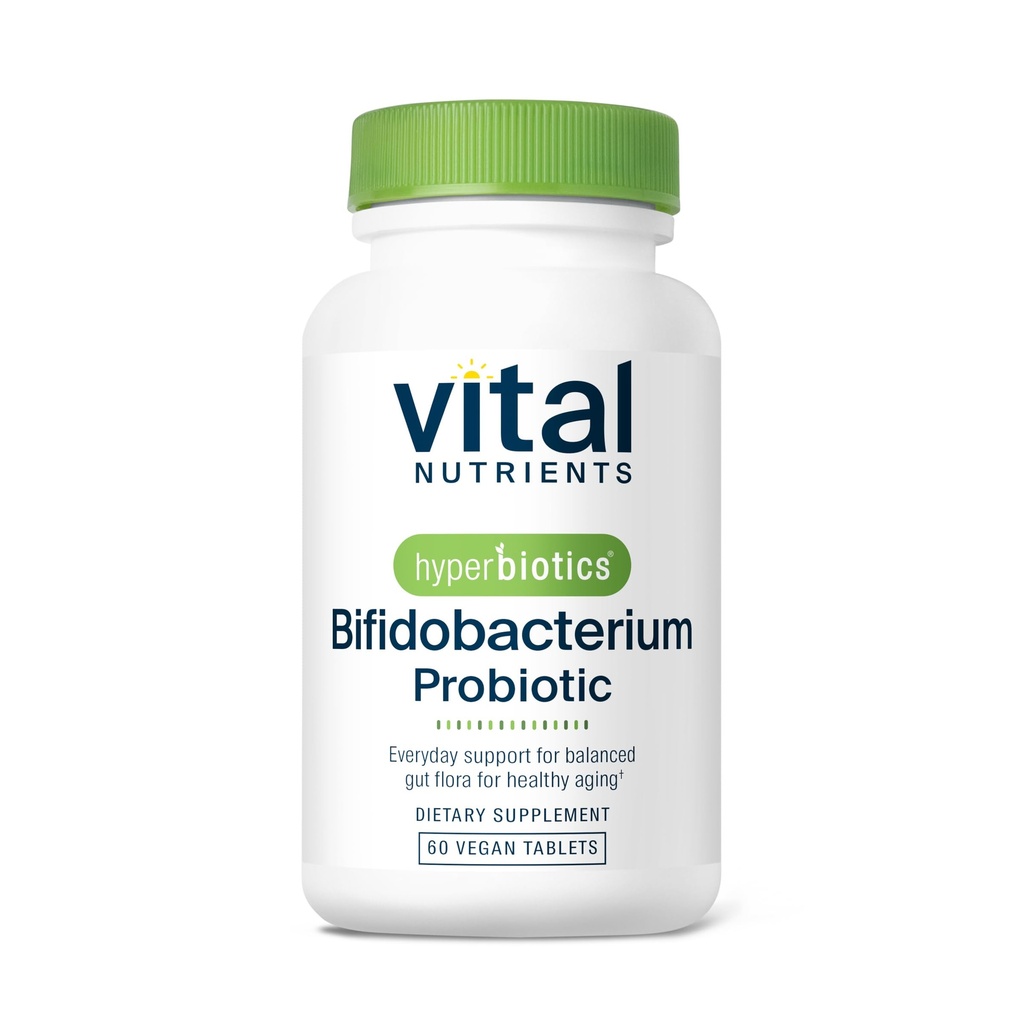 Iperbiotici Vital Nutrients Bifidobacterium Probiotic | 7 Strains mirati | Supporta la salute immunitaria e digestiva per gli adulti più anziani | Shelf-Stable | Vegan | 60 compresse