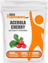 BulkSupplements.com Polvere di Estratto di Ciliegia di Acerola - Supplemento di vitamina C naturale, Polvere di Ciliegia di Acerola - Vegan & Gluten Free, 500mg per Serving, 500g (1.1 lbs) (Pacchetto di 1)