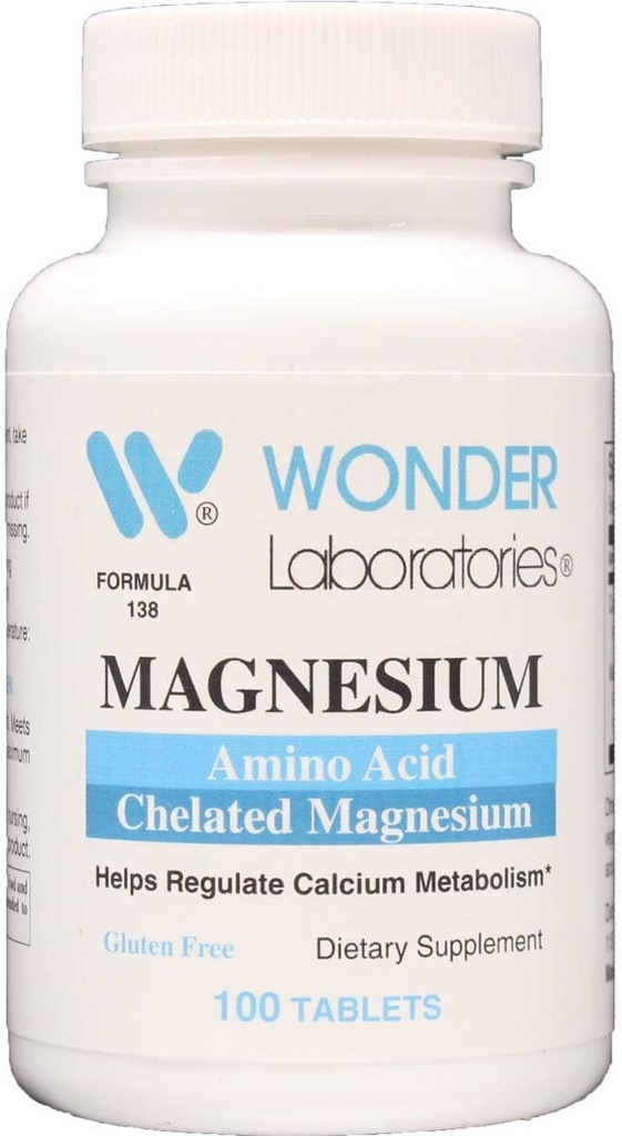 Magnesio Chelato, Aminoacido, Formulato per fornire con assorbimento massimo (100)