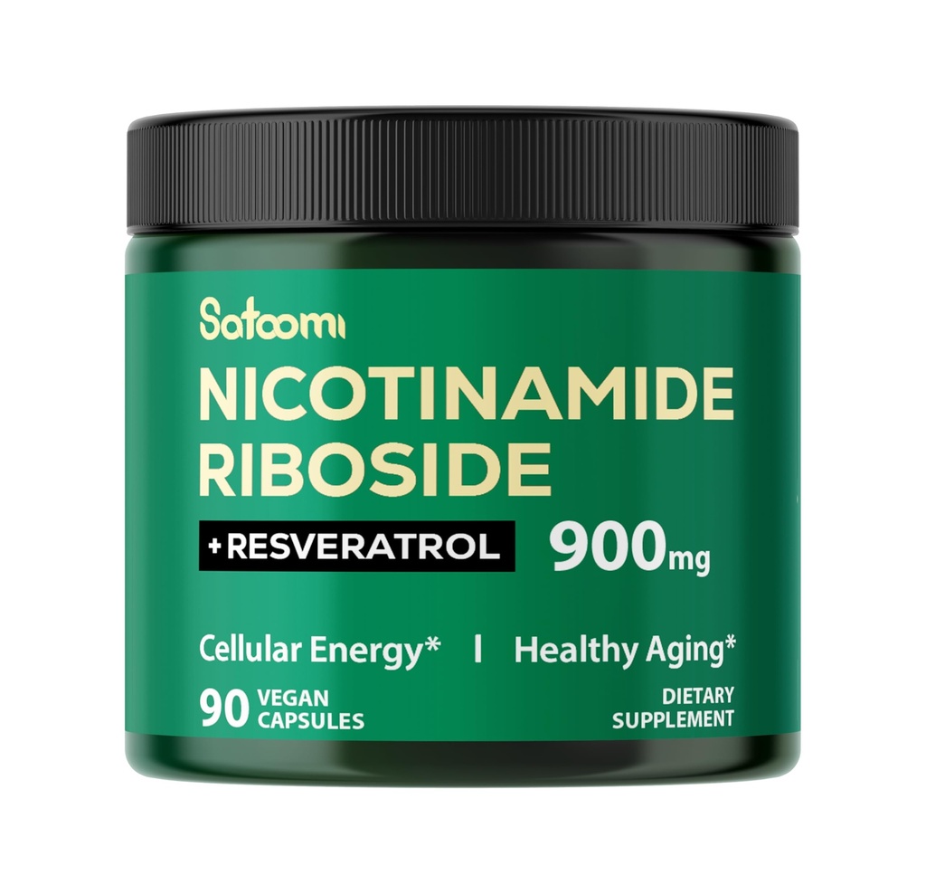 Satoomi NAD Supplemento con Liposomal Nicotinamide Riboside 900 mg NR, Resveratrolo, Quercetina - 90 Conte