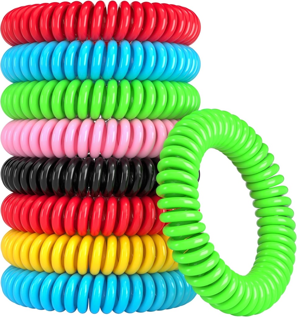 Braccialetti in zanzara da 12 pacchetti, braccialetti in zanzara all'aperto per adulti e bambini, bande impermeabili senza DEET