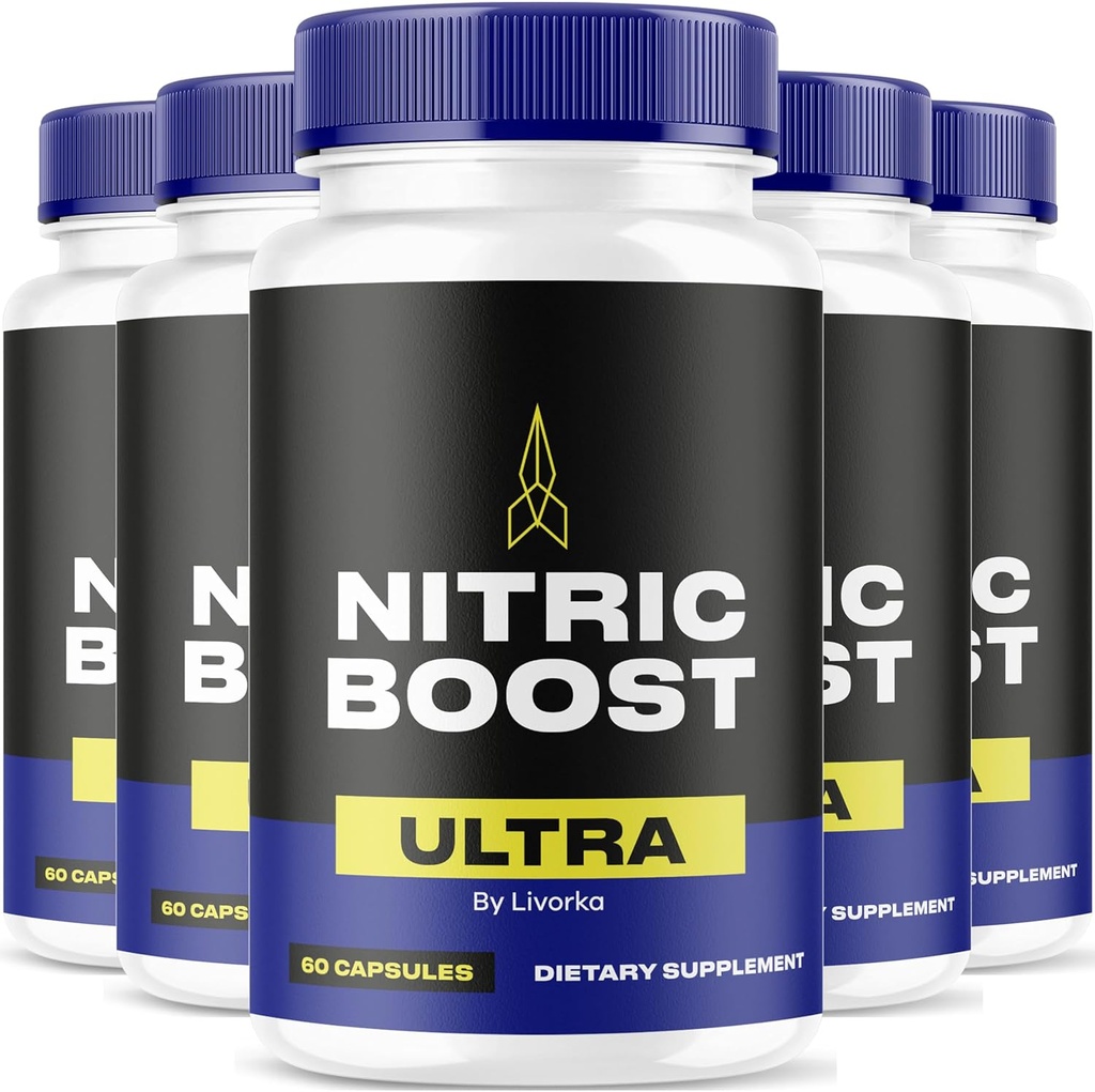 LIVORKA Nitric Boost Ultra Polvere Ora in capsule, formula avanzata - 300 conte (5 mesi di alimentazione) - Confezione di 5