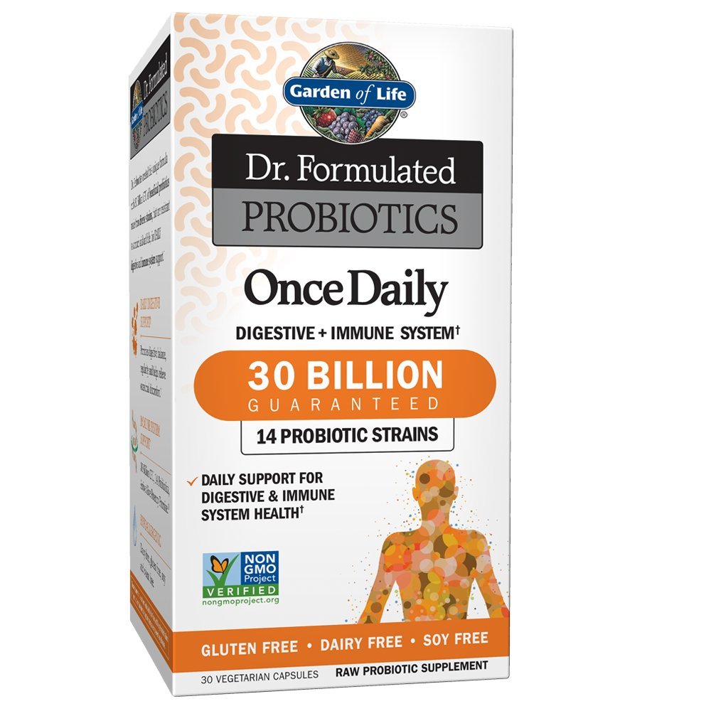 Giardino della vita Dr. Formulato Probiotici Una volta Quotidiano - Acidophilus Probiotico con il supporto quotidiano per la salute digestiva e immunitaria - Gluten Free, Dairy Free, Soy Free Probiotics, 30 capsule vegetariane