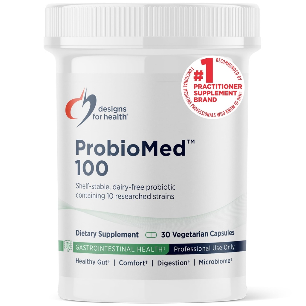 Progetti per la salute ProbioMed 100 - Probiotici per la salute digestiva - 10 Strains con Lactobacillus Acidophilus Probiotic + Lactobacillus Rhamnosus - Gut Health + Immune Support Supplemento (30 Caps)