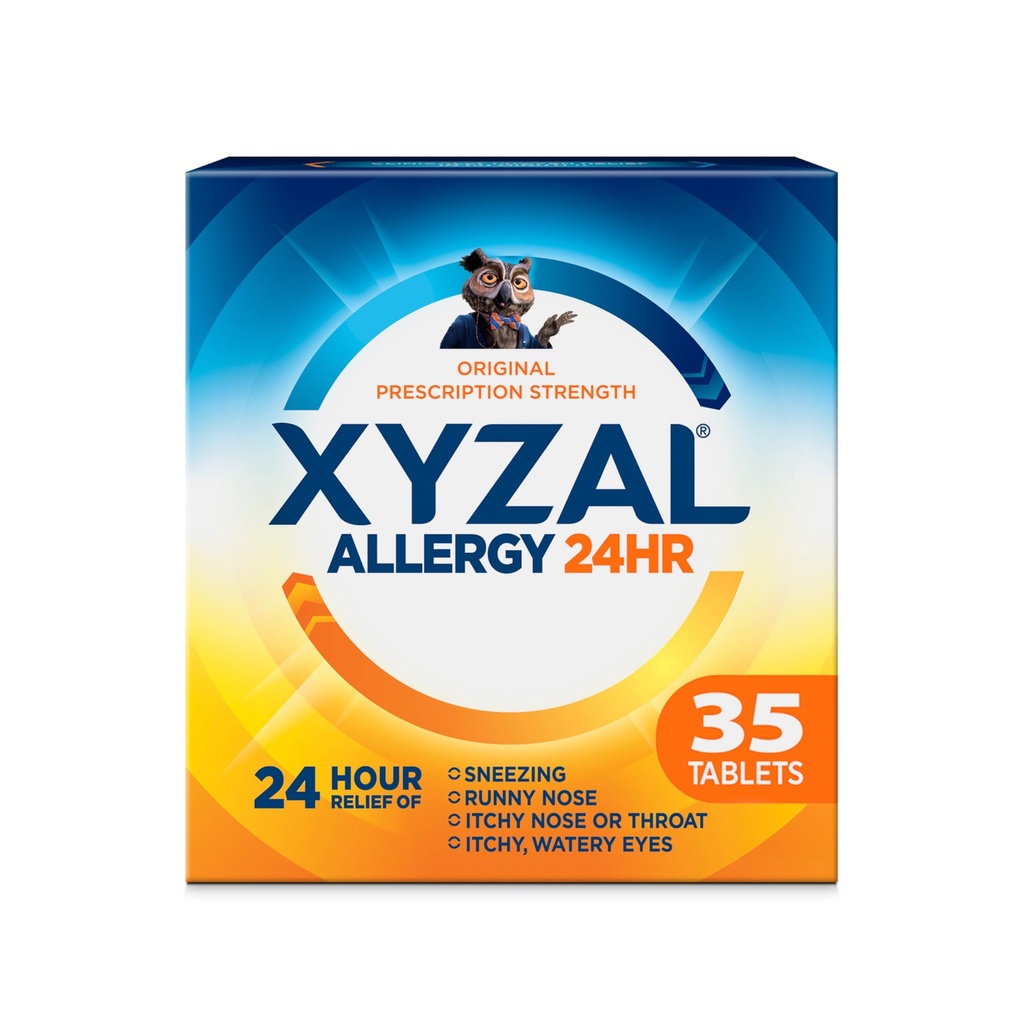 Xyzal 24 ore Allergy Relief Medicine, Original Prescription Strength Antihistamine, Levocetirizine Dihydrochloride Tablets, 5 mg, 35 conte