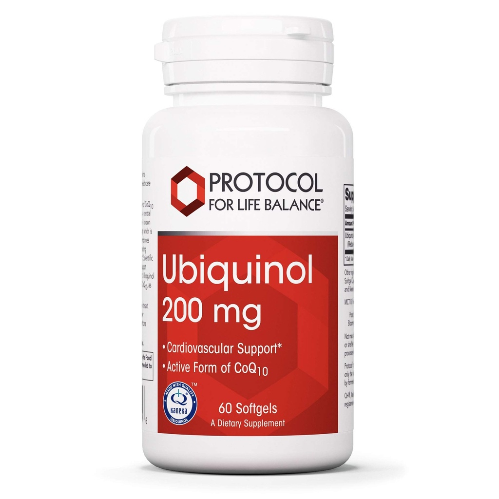 PROTOCOLLO PER LA VITA BALANCE Ubiquinol 200mg - Biodisponibile CoQ10 Softgels - Heart Health Support - Ossidative Stress Quencher - Soy Free & Dairy Free - 60 Softgels