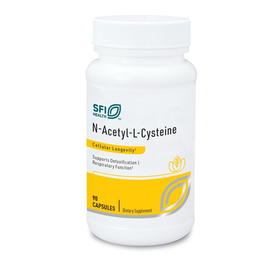 Klaire Labs SFI Health N-Acetyl-L-Cysteine 500mg - Amino Acid Glutathione Precursor NAC - Supplement to Support Cellular Antioxidant Protection - Hypoallergenic, Soy-Free, Corn-Free (90 Capsules)