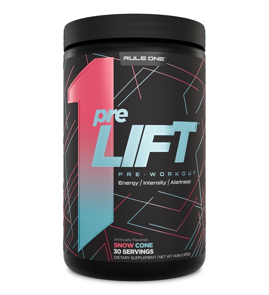 Regola 1 Proteine preLIFT Pre-Workout, 6g Citrulline, 3.2g Beta Alanine, 3 Fonti di caffeina + 20 Altri per Energia, Allertezza, & Endurance (30 Serve, Cono Neve)