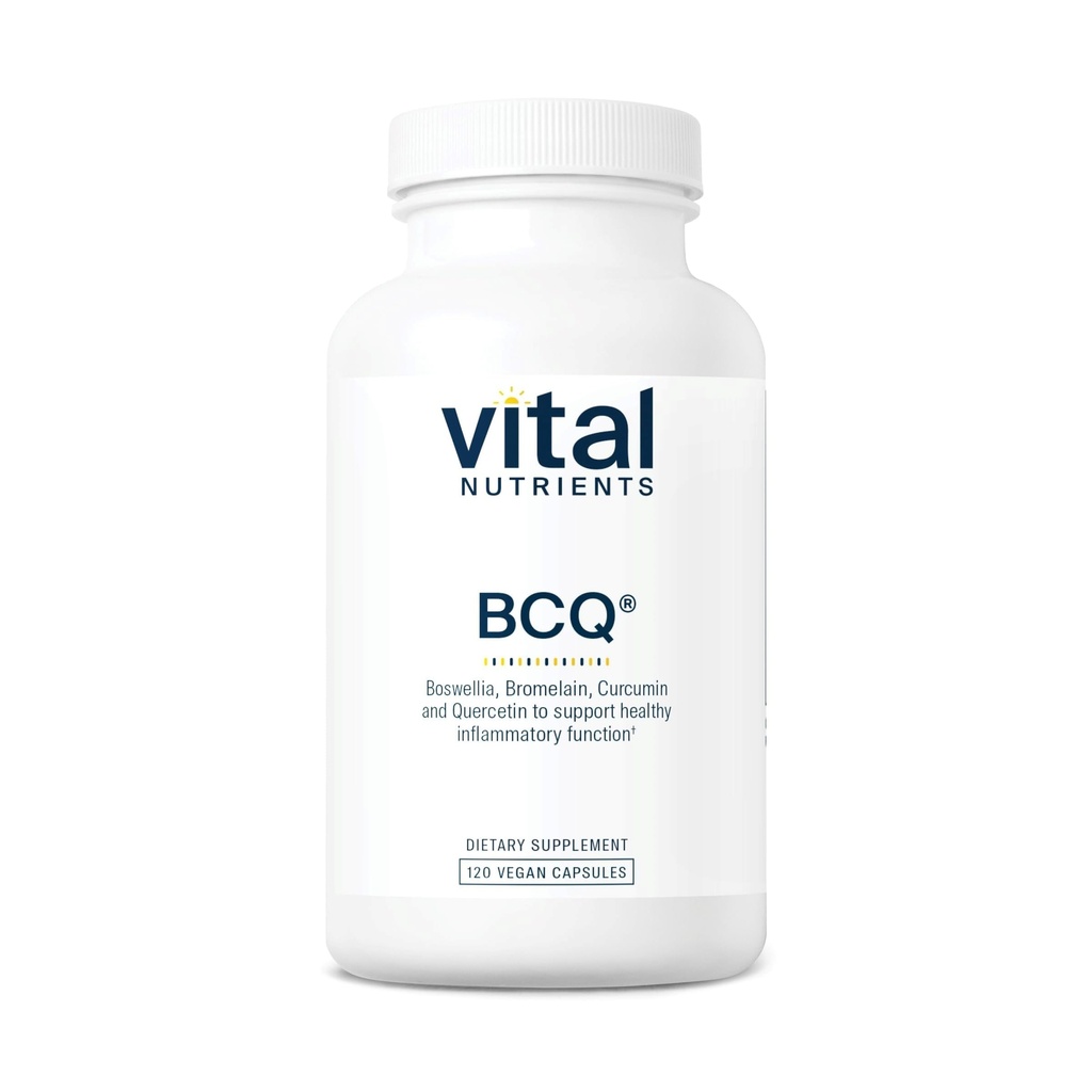Vital Nutrients BCQ | Vegan Boswellia, Bromelain, Curcumin & Quercetin Supplemento supporto misto | Supporti Sinus & Digestive Health | Gluten, Dairy, Soy Free | 120 capsule