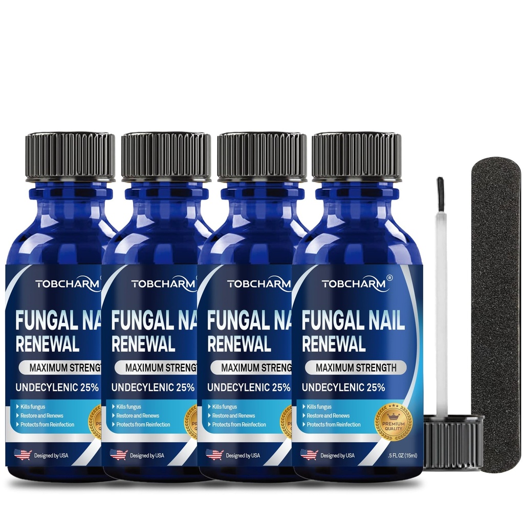 4Pcs Toenail Fungus Trattamento, 25% Acido Undecylenic, Trattamento Unghie Fungus per Toenail, Toe Nail Fungus trattamenti (2 FL OZ)