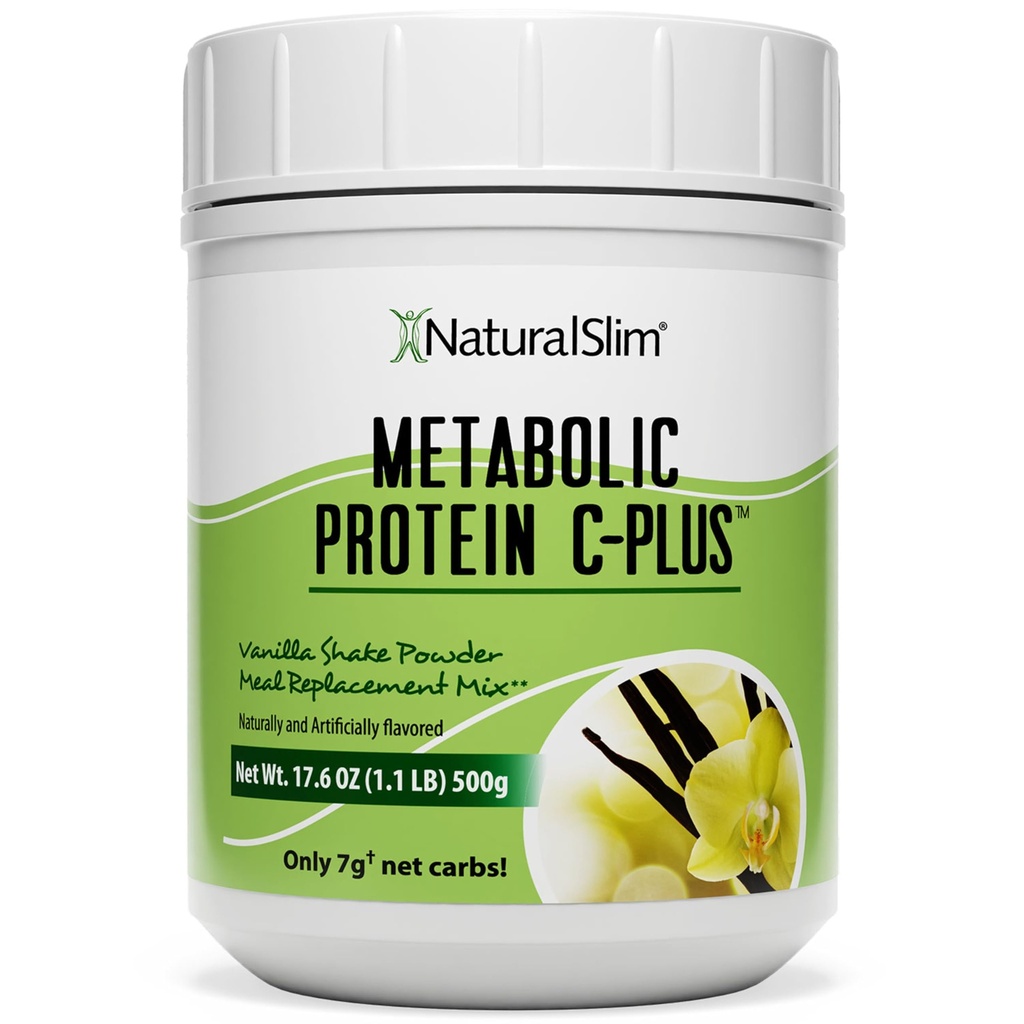 NaturalSlim Protein Powder con Vitamine e Minerali Metabolic C-Plus - Polvere di Sostituzione Meal Fortificata con Vitamina C, Zinco e Aminoacido - Polvere Proteina del Cioccolato 10 Serve 1.1 lb.