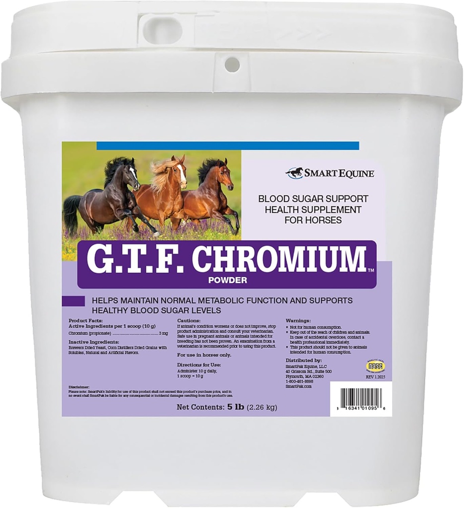 GTF Chromium® Powder | Integratori metabolici del cavallo, Supporta la funzione metabolica | 5 lb Bucket