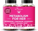 Metabolismo per lei - Appetite & Metabolismo Supporto per le donne - Curb Cravings, Ridurre l'assunzione Calorica & Promuovere i sentimenti di pienezza - Berberina, Cromo Picolinato & Guarana - 120 Veg Capsule