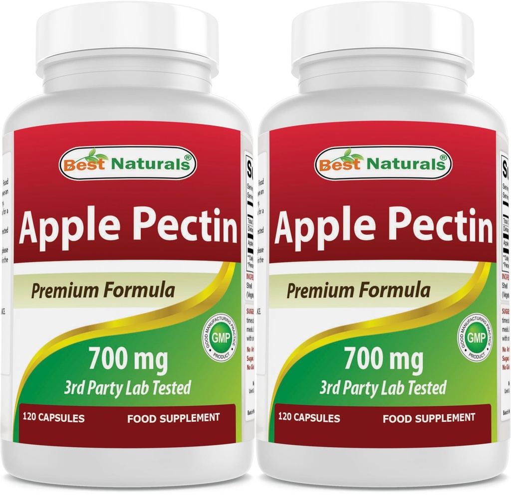 I migliori naturali mela pectina 700 mg - Fibra dietetica - Supporto intestinale - 120 capsule (120 conteggio (pacchetto di 2))