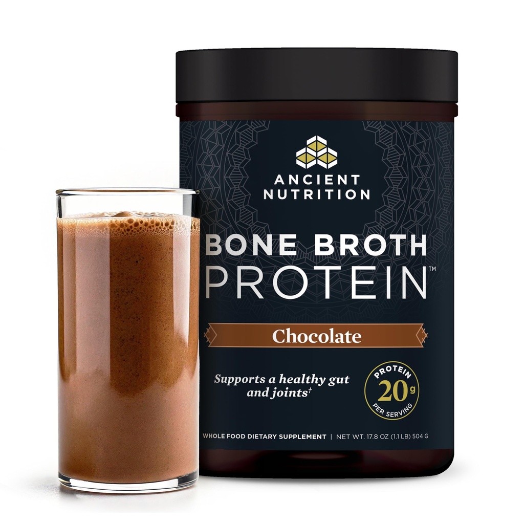 Antica polvere di proteina di nutrizione fatta da vero brodo di ossa, cioccolato, 20g Protein Per Serving, 20 vasche di servizio, Gluten Free Integratore di peptidi di collagene idrolizzato, Grande in Protein Shakes
