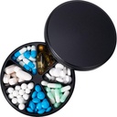 Metal Pill Dispenser Pill Organizer con 7 scomparti - Heavy Duty Anti-Mix Pill Container, Grande impermeabile scatola Pill Case per Vitamina, Medicina, Supplemento, Fish Oil, 0.39lb (nero)
