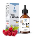 Premium PSH B Complex Liquid Drops con B12 - Natural Energy Booster - USA Integratore per Energia e Focus Stress Relief and Energy and Immune Support - 2 fl oz