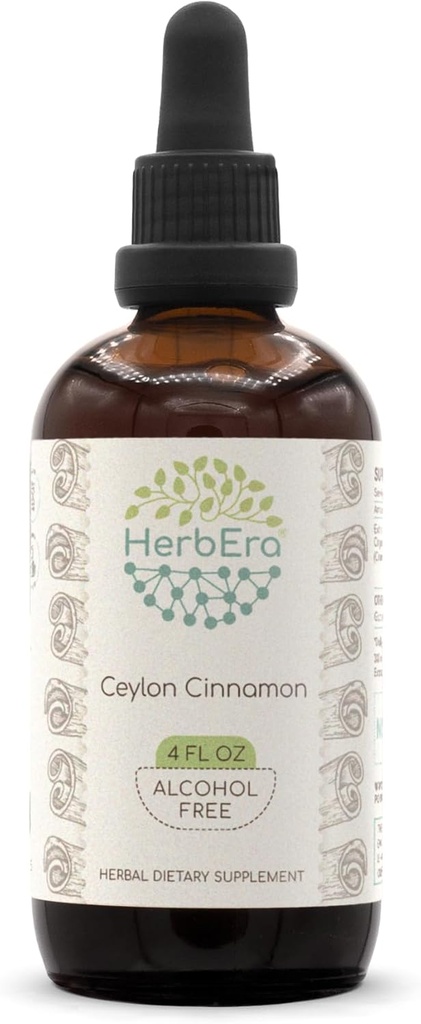 Ceylon Cinnamon B120 Alcohol-Free Estratto di erbe Tintura, Concentrated Liquid Drops Cinnamon naturale (Cinnamomum Verum) (4 fl oz)