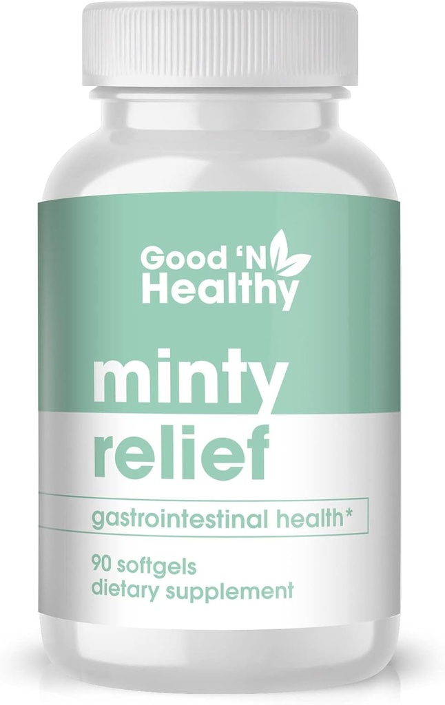Buon 'N sano sollievo di menta piperita olio Softgels, supplemento per il comfort digestivo naturale, fornitura di 3 mesi