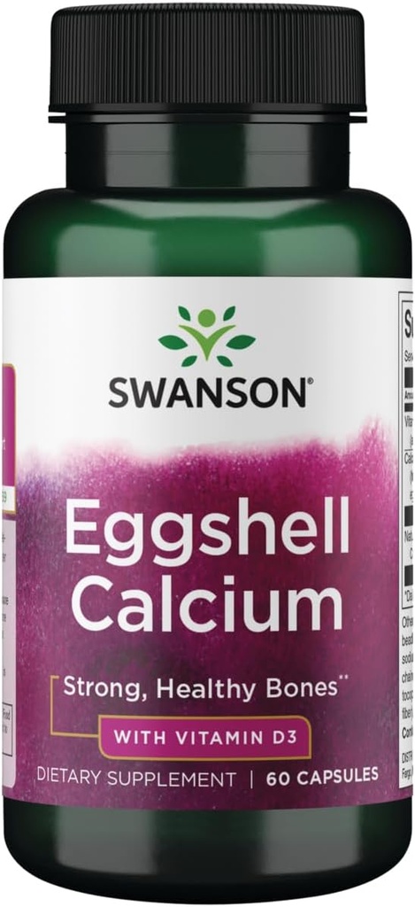 Cigno Eggshell calcio con vitamina D-3 60 capsule