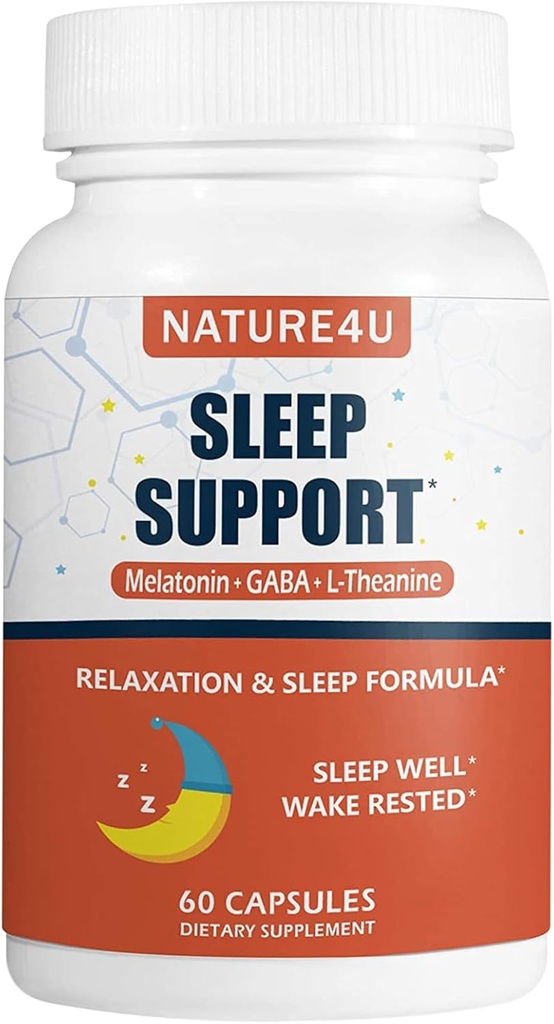 3 in 1 Dormire Aids for Adults Extra Forza, Extend Release Melatonin 5 mg, L Theanine 250 mg, GABA 250 mg, Rilassamento e supplemento di sonno, 60 capsule