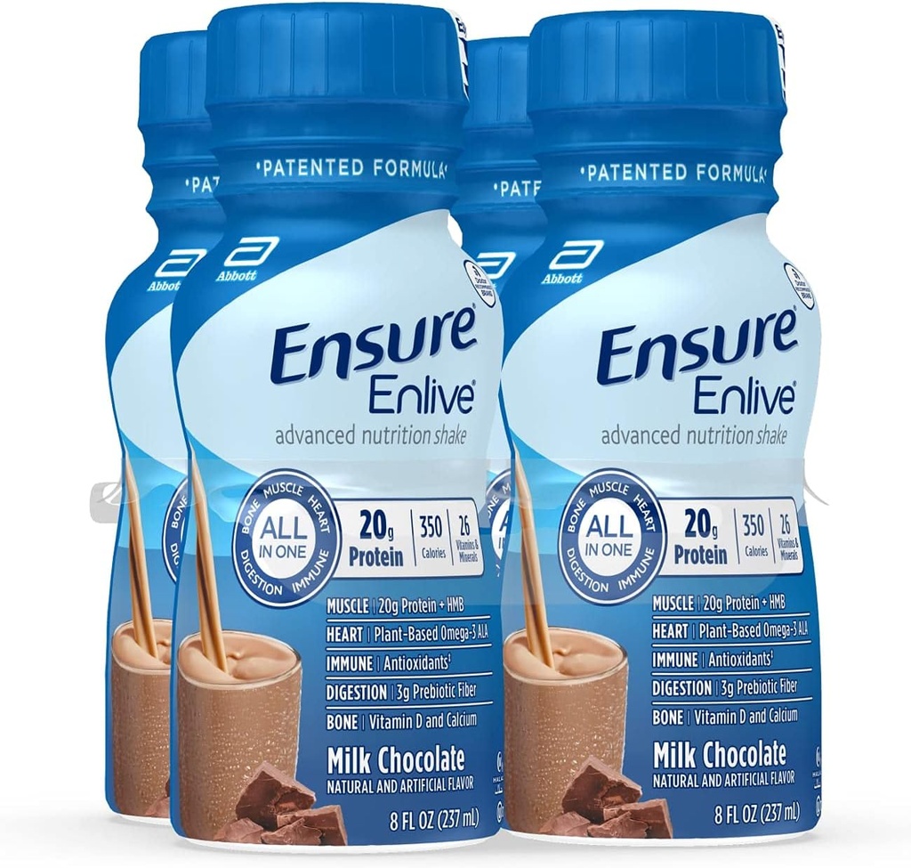 Assicurarsi di vivere la crema di ricambio del pasto, 20g Protein, 350 Calorie, Advanced Nutrition Protein Shake, Cioccolato del latte, 8 Fl Oz (Pack of 4)
