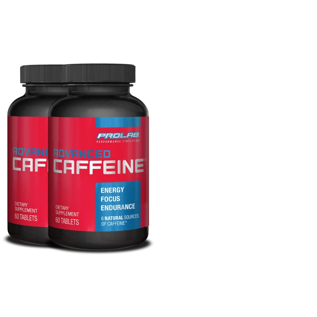ProLab Nutrition Advanced Caffeine 200mg, compresse di caffeina naturale ad azione rapida con Estratto di tè verde, energia pulita, messa a fuoco mentale (60 conteggio (Pack of 2))