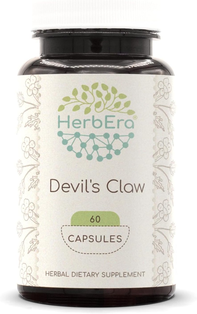 HerbEra Devil's Claw 60 capsule, 500 mg, Devil's Claw (Harpagophytum Procumbens) Dried Root (60 capsule)
