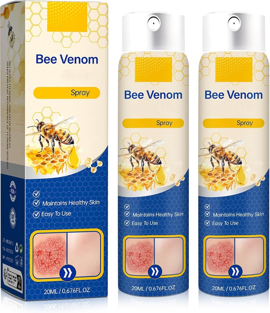Ape Venom Spray - 100% Pure Natural Venom Repair, Bee Venom Skin Spray per tutti i tipi di pelle (2PCS)