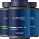 ProHealth Longevity ATP - 400 mg X 90 Serve, PeakATP ha brevettato Pure ATP per mantenere l'energia cellulare, la resistenza muscolare e la funzione cognitiva, supporta la salute del cuore e l'efficienza metabolica (3 Pack)