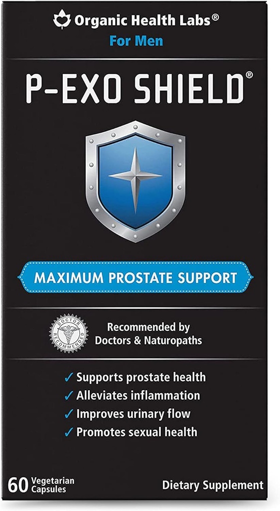 Organic Health Labs P-ExoShield Supporto completo alla prostata con Saw Palmetto, 60 capsule vegetali