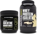 NutraBio Creatina monoidrato, non aromatizzato, 150g e Whey Protein Isolate, Vaniglia alpina, Supplement Bundle - Muscle Energy, Lean Muscle Growth, Recovery, and Strength