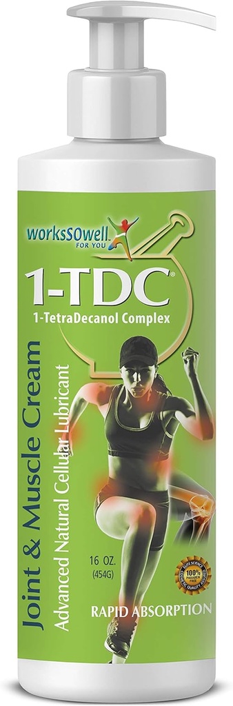 1tdc Joint & Muscle Relief Cream - Utilizzare sul retro, ginocchio, collo, spalla, Hip - Soothes Giunti antiscivolo, muscoli e lesioni in 5-10 minuti - Relaxer - 16 oz