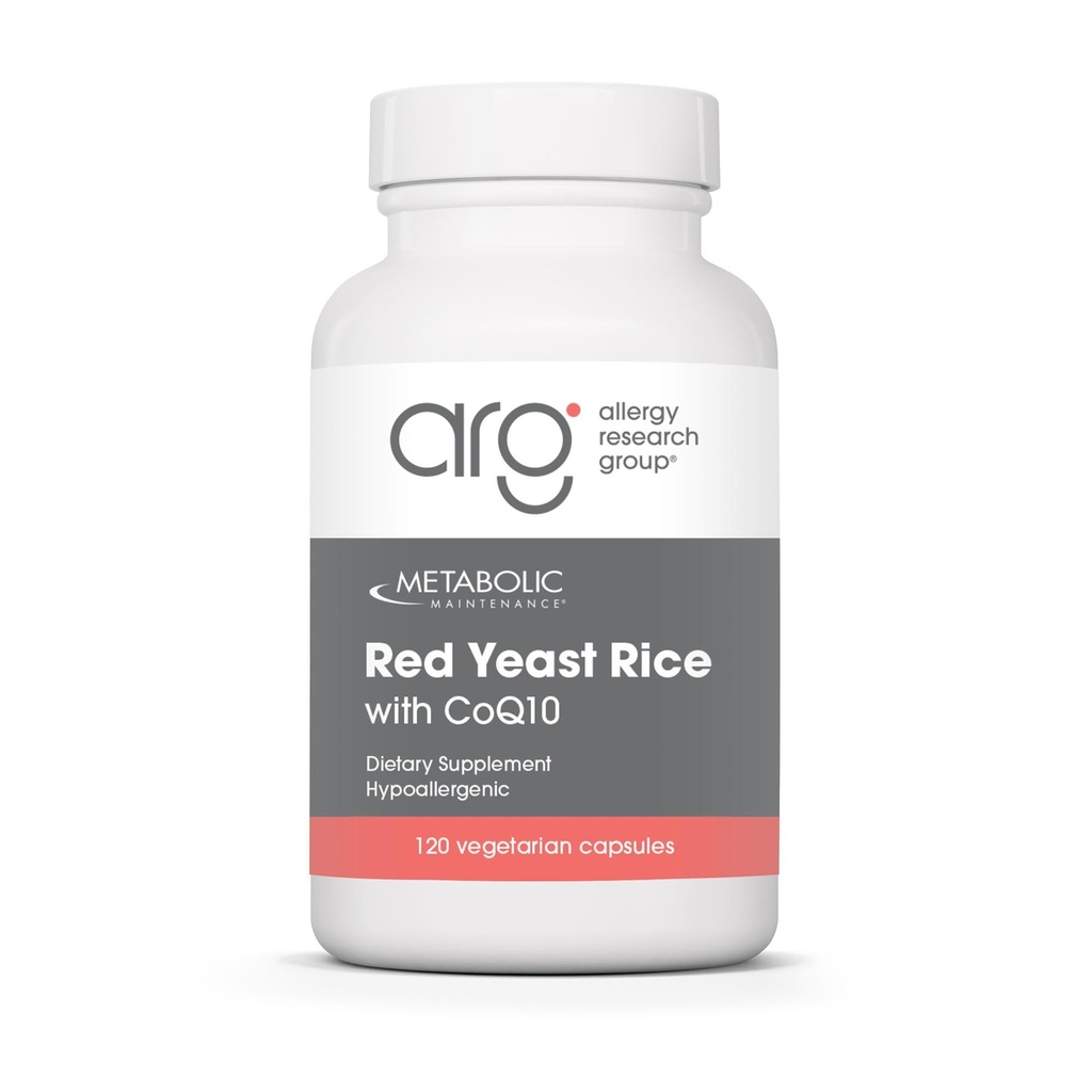 Manutenzione metabolica Riso di lievito rosso con CoQ10 - Fornisce la produzione di energia + supporto di salute cardiovascolare - Co Enzima Q-10 + Supplemento antiossidante di riso di lievito rosso (120 capsule)