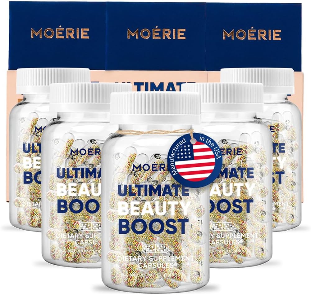 Moerie Hair Growth Supplement per le donne e gli uomini - Hair Skin and Nails Vitamins With Biotin, Q10 & Minerals - Per Thicker, Fuller Hair & Hair Loss Treatment - Advanced Beadlet Delivery System - 360 Pills