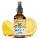 Vitamina organica D3 5000 IU (Licena) + K2 120 mcg (Cacidi fermentati), Immune, Bone & Heart Health con assorbimento di calcio | Minerali di trace, Limone & Citrus, Sugar Free, Spray (1 FL OZ, 30 Serve)