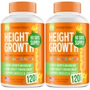 Confezione di 2 massimizzatore di crescita di altezza - Made in USA - Natural Height Aumenta Booster & Vitamine adolescenti - Pillole per crescere più alto a qualsiasi età - Integratore di crescita per adulti e bambini - 120 capsule