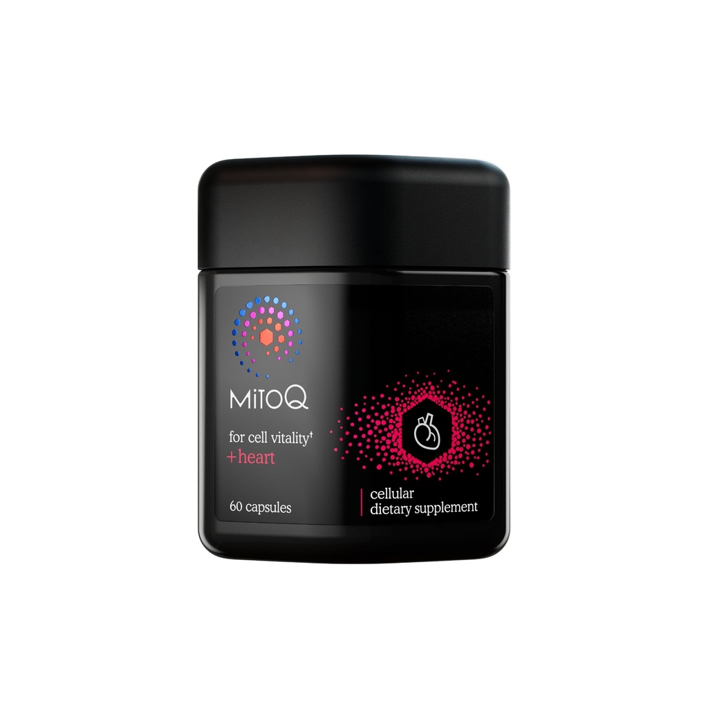 MitoQ +Heart Premium CoQ10 Antiossidante - Contiene Mitoquinol Mesylate, Magnesio, L-Carnitina & Vitamina D3 - Supporta la salute cardiovascolare e circolatoria, & Cell Vitality (60 capsule)