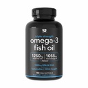 Ricerca sportiva Triple Strength Omega 3 Fish Oil - Burpless Fish Oil Supplemento w/EPA & DHA Grassty Acids da Wild Caught Fish - Cuore, Cervello e supporto immunitario per gli uomini e le donne - 1250 mg, 150 ct