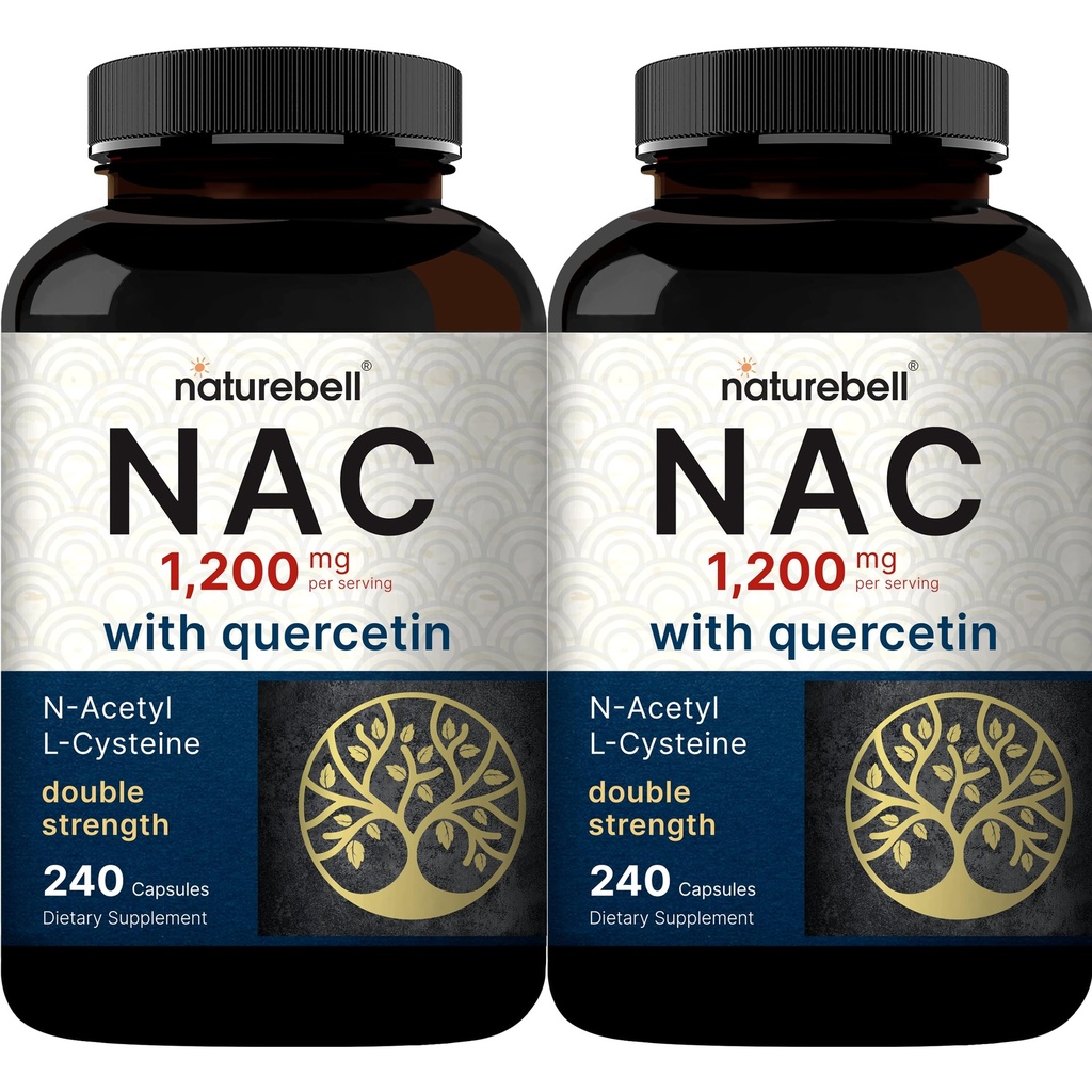 2 Pack NAC Supplemento (N-Acetyl Cysteine) con Quercetin, 1.200mg Per Serving, 480 Capsule | Doppio Supporto Antiossidante per Immune, Liver, & Lung Health – Non-GMO