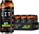 Oltre Raw LIT pronto a bere pre allenamento, Jolly Rancher Green Apple, per energia, messa a fuoco, intensità e pompe, con Nitric Oxide Boost, Zero Sugar, 250 mg di caffeina con Beta Alanine, 12 cans
