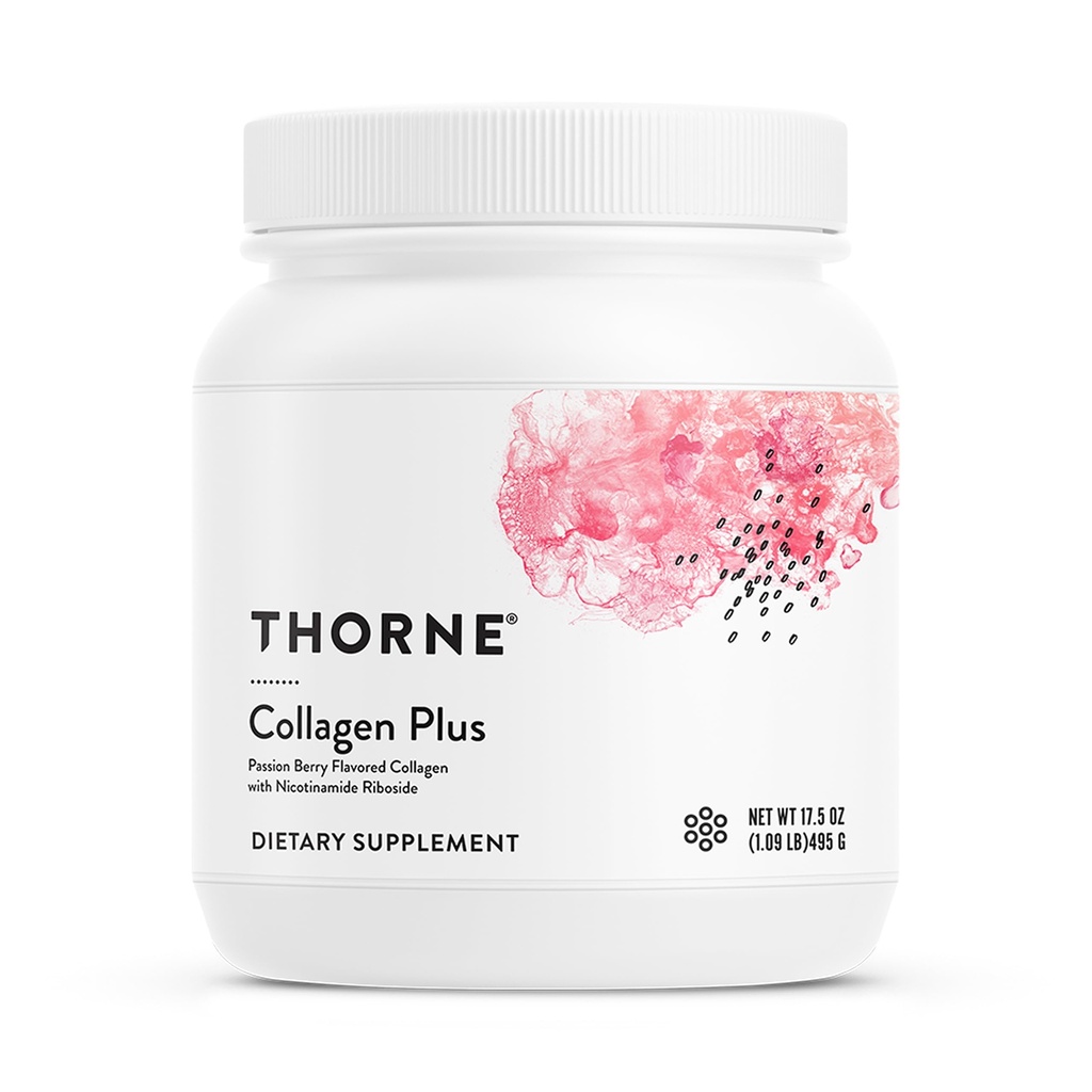 THORNE - Collagen Plus - Peptidi di collagene in polvere con Nicotinamide Riboside & Studi Clinici Ingredienti per Texture & Moisture Skin - Pelle sana, Capelli e Unghie* - 17.5 Oz - 30 Serve