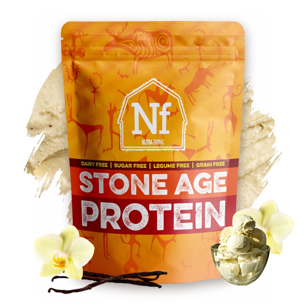 Proteine dell'età della pietra | Proteine bianche | Gluten-Free | Whey Free | Sugar Free | Gut-Friendly | Vanilla, 2 lbs