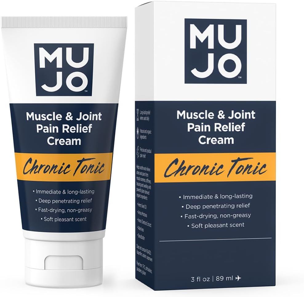 MUJO Muscolo tonico cronico e crema di sollievo del dolore congiunto - Fast-Acting, ingredienti biologici a lungo termine - Penetrating profondo per l'artrite/sprains - 3 fl oz