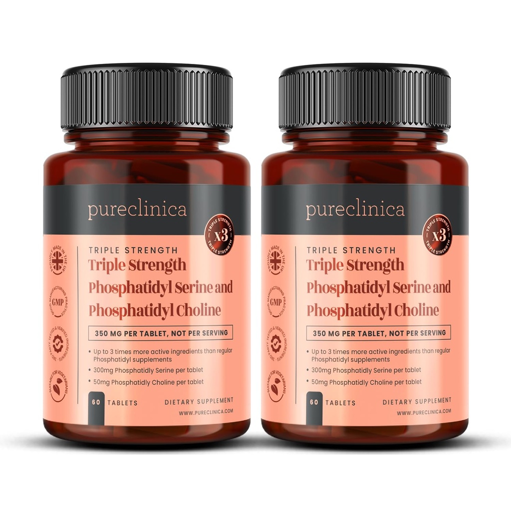 Fosfatidillo a tripla resistenza Serina e Phosphatidyl Choline x 120 compresse (2 bottiglie di 60 compresse)