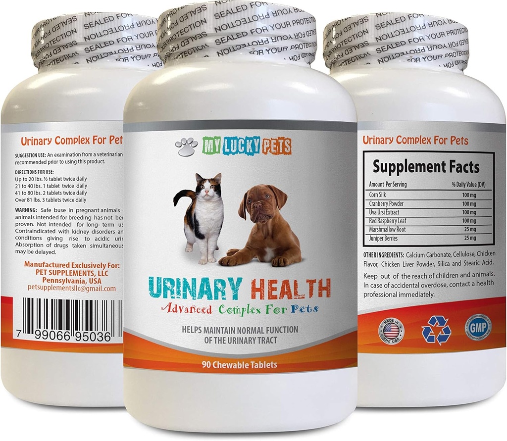 cat Urinary Health Treats - Animali Urinary Health Complex - per cani e gatti - Supporto avanzato della vescica - gatto Trattamenti di mirtillo - 1 bottiglia (90 Trattamenti)