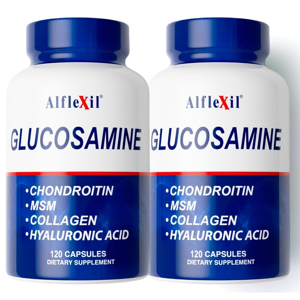 Premium Glucosamine & Chondroitin Integratore nutrizionale - Joint sano, Bone & Knee Support - Ricco in MSM & Collagen - Ingredienti naturali biologici - Made in USA - 120 Capsule 2 Pack