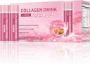 Bevanda di collagene con 6000 mg Peptidi di collagene marino, pattini di collagene liquido per la bellezza di sostegno delle donne, integratori di collagene per la pelle, il benessere dei capelli e delle unghie, 0.85 Fl.Oz (25 ml)x30 Bottiglie, arancione del sangue