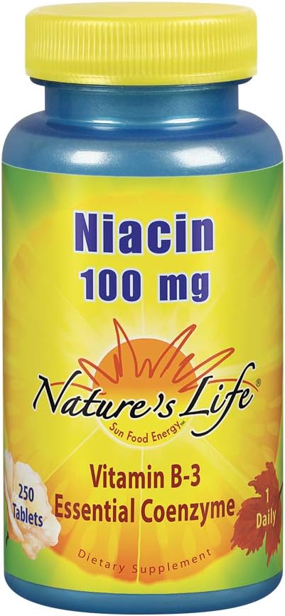 Natures Life Niacin 100mg | Vitamina B3 Supplemento | Lipido Sano, Circulation & Skin Support | 250CT